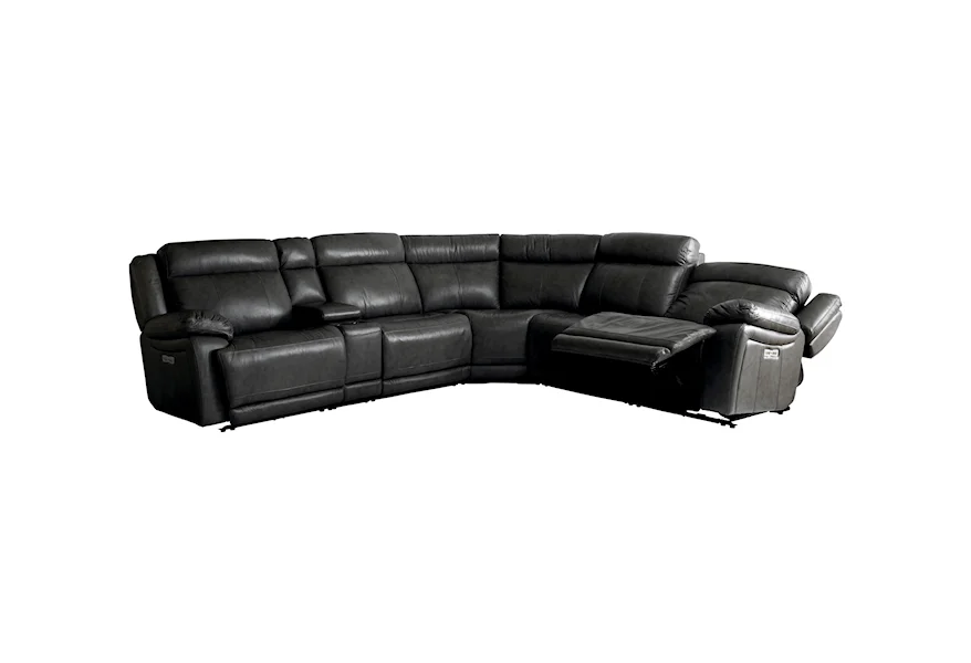 Club Level - Evo Power Reclining Sectional by Bassett at Esprit Decor Home Furnishings